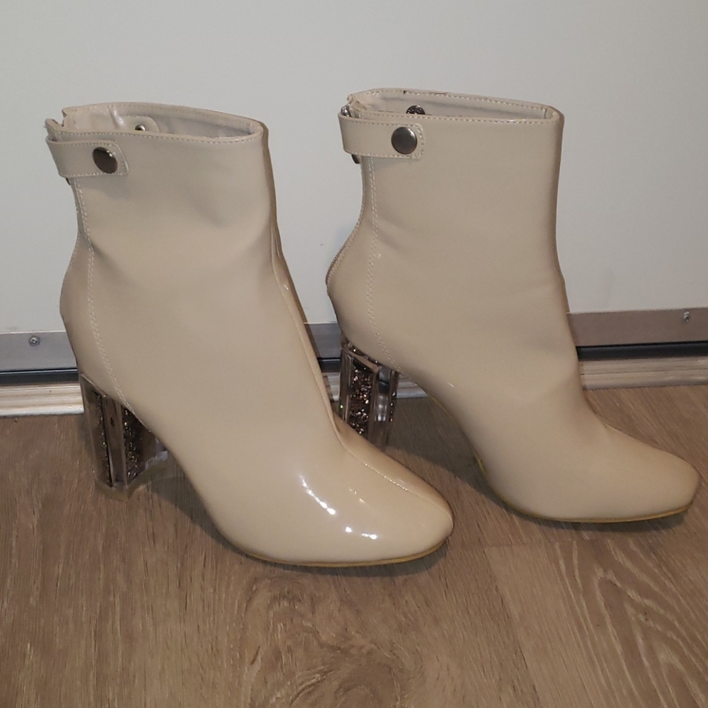 Fun Cream colored boot heels